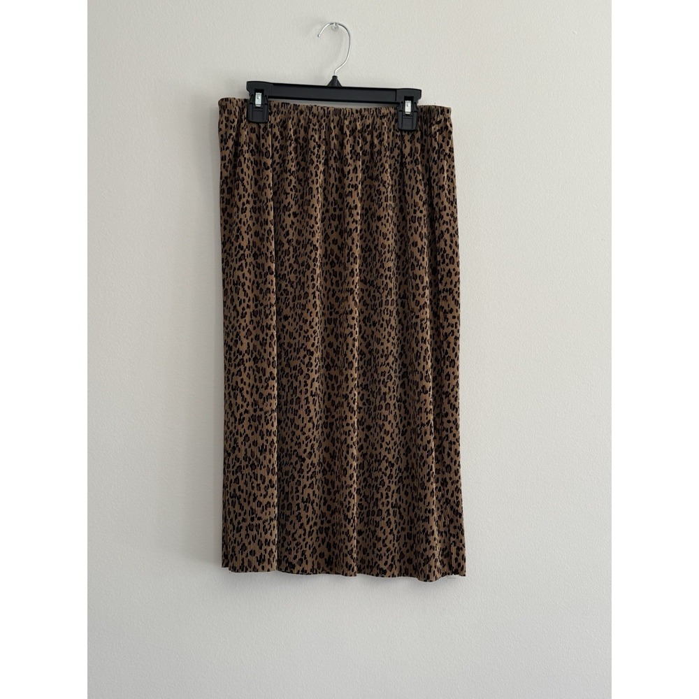 Vtg JKLA California Skirt Womens Medium Brown Animal Cheetah‎ Leopard Y2K